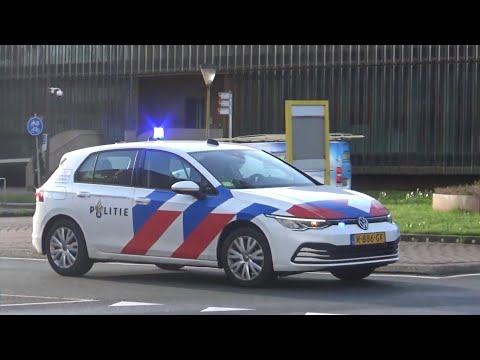 P1,Politie Volkswagen Leeuwarden met spoed naar een brand gebouw in Leeuwarden!