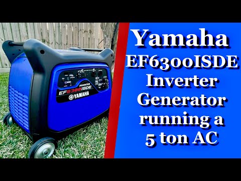 Yamaha EF6300ISDE Inverter Generator Running a 5 Ton AC