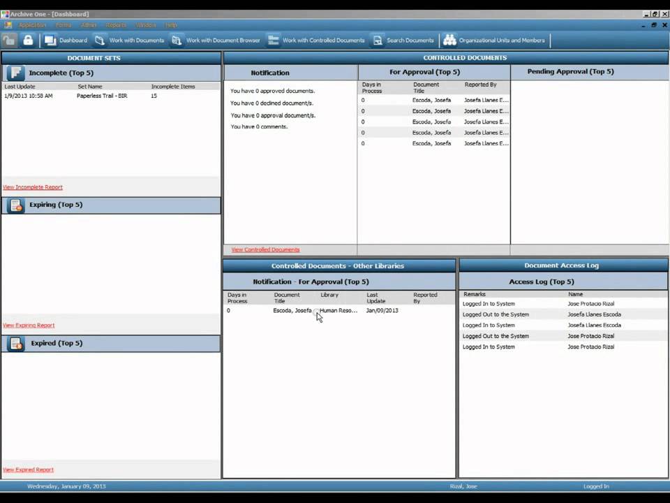Archive One Training - Controlled Documents