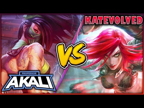 PROFESSOR AKALI VS. KATEVOLVED! RANK 1 CHALLENGER KATARINA VS. BEST AKALI WORLD - League of Legends