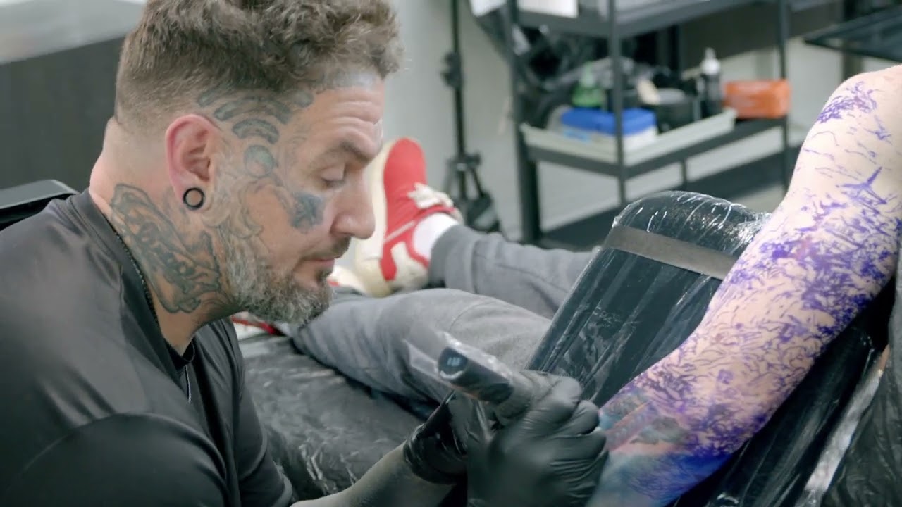 HIP tattooing at work before the Evergreen Tattoo Invitational