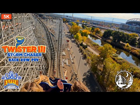 Back row point of view footage of Twister III: Storm Chaser