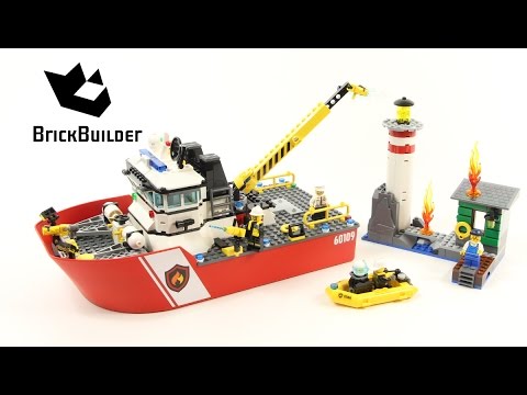 Vidéo LEGO City 60109 : Le bateau de pompiers