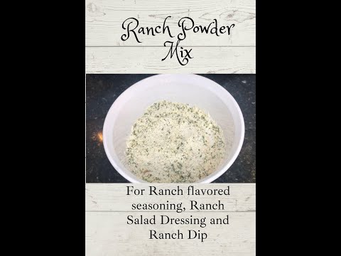 Homemade Ranch powder mix for making Ranch Salad Dressing and Ranch Dip ...