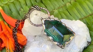 Malachite Generator Pendant using the Tiffany Method