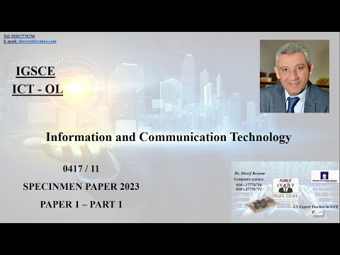 5- IGCSE - ICT - OL - 0417 - SPECIMEN PAPER FOR EXAMINATION FROM 2023 - PART 1 - PART 1