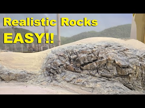 N Scale Layout Update 13 - EASY Mountain painting
