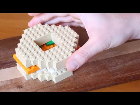 LEGO Breakfast Salmon Lox Breakfast Sandwich In Real Life (Stop Motion Lego Cooking ASMR)