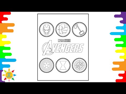 The Avengers Symbol Coloring | Avengers Logo Coloring | Cartoon - On & On