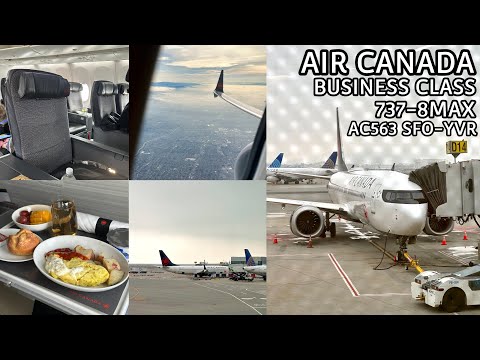 Air Canada Business Class 737-8MAX Business Class Review San Francisco-Vancouver