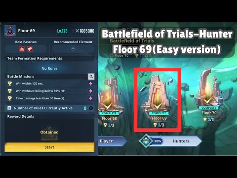 Battlefield of Trials - Hunter | Floor 69 | Solo Leveling: ARISE