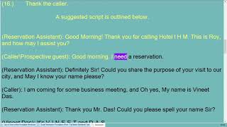 Reservation Procedure in Hotels? What is staff script for hotel reservation procedure?