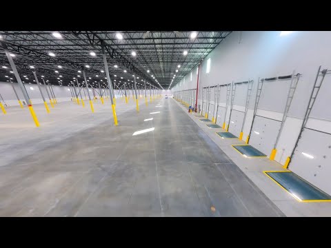 Drone Flight Inside Empty Warehouse