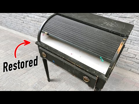 1900s Antique Rolltop Desk Restoration (ASMR)
