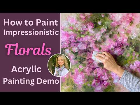 Malen Sie verträumte, impressionistische Blumenbilder 🌸 Acryl-Malanleitung-Demo