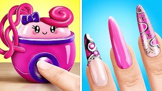 TRENDY NAIL GADGET for AWESOME DESIGNS || Beauty Makeover from NERD to POPULAR by 123GO! CHALLENGE