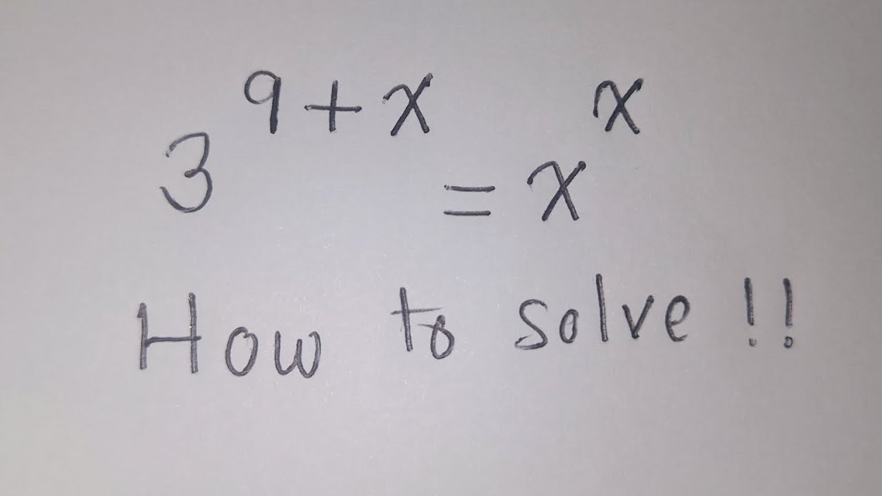 Nice Exponential Equation | Try solve this problem.