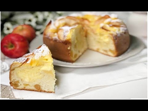 TORTA DI MELE E CREMA PASTICCERA | RICETTA SENZA BURRO SENZA OLIO