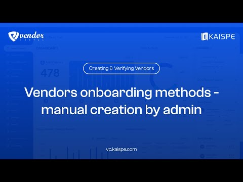 Manual Vendor Creation (Admin/User)
