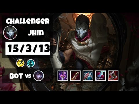 Jhin 11.18 Gameplay Challenger Replay Bot Lane - S11 (15/3/13) - KOREAN