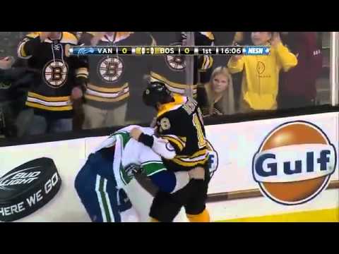 Vancouver Canucks Vs Boston Bruins Line Brawl (January 7th 2012)