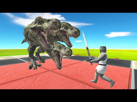 THREE HEADED T-REX VS EVERY UNIT IN THE MINING ARENA | ANIMAL REVOLT BATTLE SIMULATOR