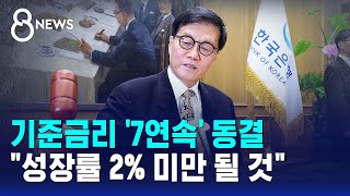 '7연속' 동결..이란 전쟁에 성장률 2% 미만 될 것 / SBS 8뉴스