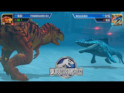 T  REX (THE KING) VS GIANT SHARK MOSASAURUS - AQUATIC TOURNAMENT || JURASSIC WORLD THE GAME