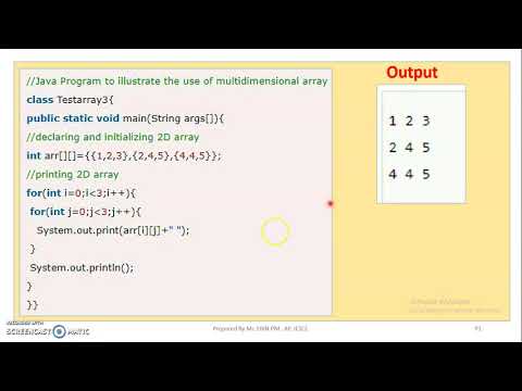 Java Module 2 Topic 15 2d Array And String
