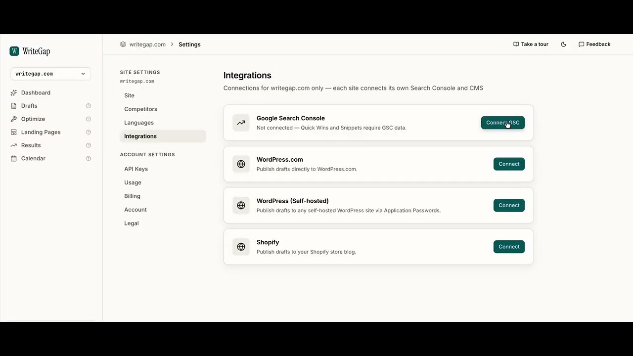 WriteGap Demo: Find SEO Keyword Gaps & Auto-Generate Content Briefs