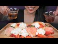FLUFFY PANCAKE WHITE STRAWBERRIES ASMR RELAXING EATING SOUNDS NO TALKING SAS ASMR