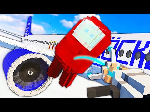 Among Us TRAITOR vs Plane Engine - Teardown Mods Gameplay