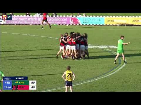 Rd 18 Hostplus SANFL Snapshot - West's Liam Delahunty kicks after the siren match-winner