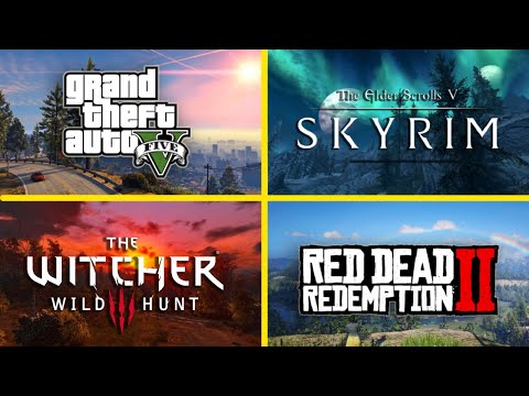 The Most Immersive Game World | GTA 5 Vs Skyrim Vs RDR 2 Vs The Witcher 3