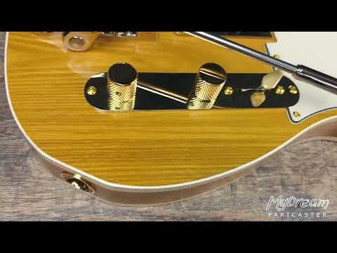 MyDream Partcaster Custom Built - Honey Gold Ash Chambered Alder Tapped Coil image 11