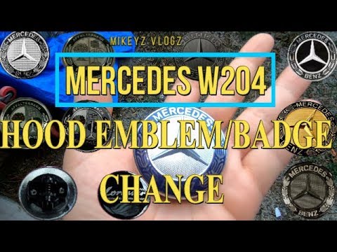 MERCEDES BENZ w204 how to remove and reinstall or change your bonnet hood emblem badge