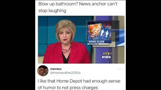 Blown up bathroom? News anchor can't stop laughing!😂
