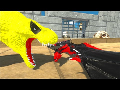 WOLVERINE T-REX vs HULK GORO vs DEADPOOL DRAGON DEATH CLIMB -   Animal Revolt Battle Simulator