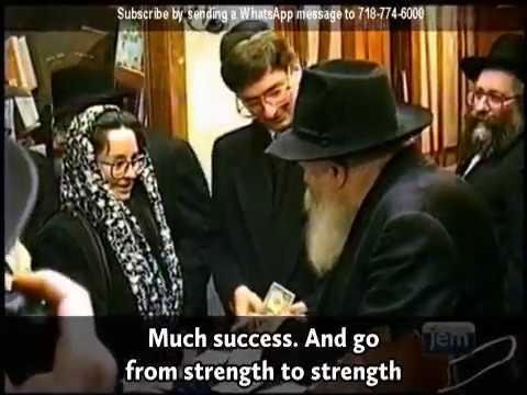 The Adler family from Australia visit the Rebbe.