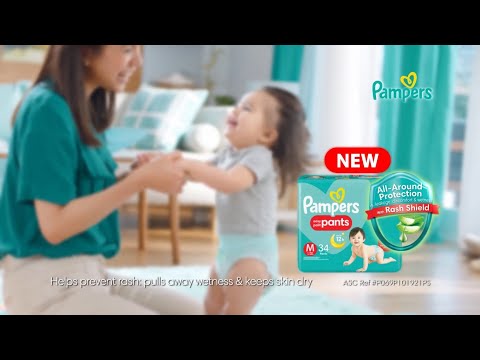 Mapapa-kembot si baby with NEW Pampers Pants with Rash Shield and Lotion with Aloe!