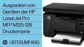 Auspacken von Geräten der HP LaserJet Pro MFP M125-128 Druckerserie