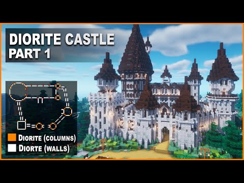 Stevler - Minecraft: How to build a Medieval Diorite Castle | Tutorial