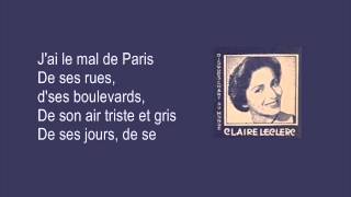 Claire LECLERC : Le cocher de fiacre - Le mal de Paris