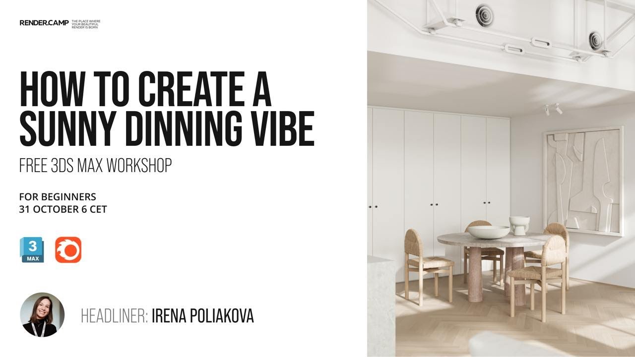 SUNNY DINING ROOM | Interior Rendering Tutorial for Beginners | 3Ds Max + Corona Render