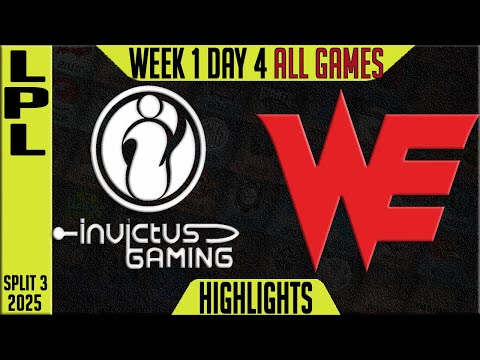 IG vs WE Highlights ALL GAMES | LPL Split 3 2025 W1D4 | Invictus Gaming vs Team WE