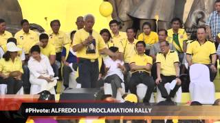 Alfredo Lim's proclamation rally speech