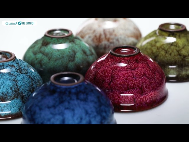 طقم أكواب قهوة سيراميك 6 قطع 70 مل- متين ومناسب للرحلات، تصميم تراثي أنيق، سهل التنظيف والتخزين،ضمان سنتان