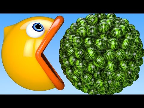 Duck Pacman | Farm Watermelon Fruit Surprise Toy Street Vehicle with Learn Colors for Kid Children