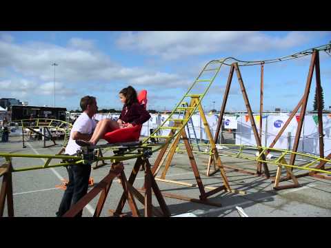 DIY Homemade Roller Coaster at 2015 Makers Faire in San Mateo