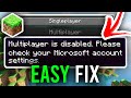 How To Fix Minecraft Multiplayer Not Working Easy Fix Minecraft Multiplayer Disabled